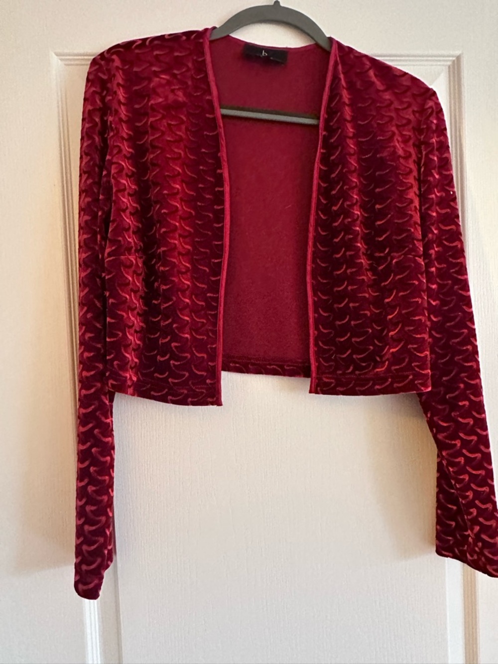 Red Crushed Velvet Shrug